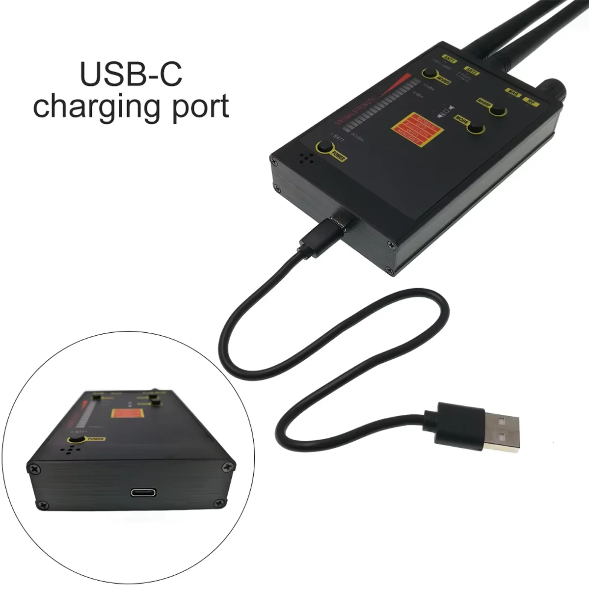 Detektor RF Terbaik Hero 009 - Temukan Kamera Tersembunyi/Bug GSM, Alarm Suara Variabel Probe Medan Magnet, Baterai Polimer 1500mAh