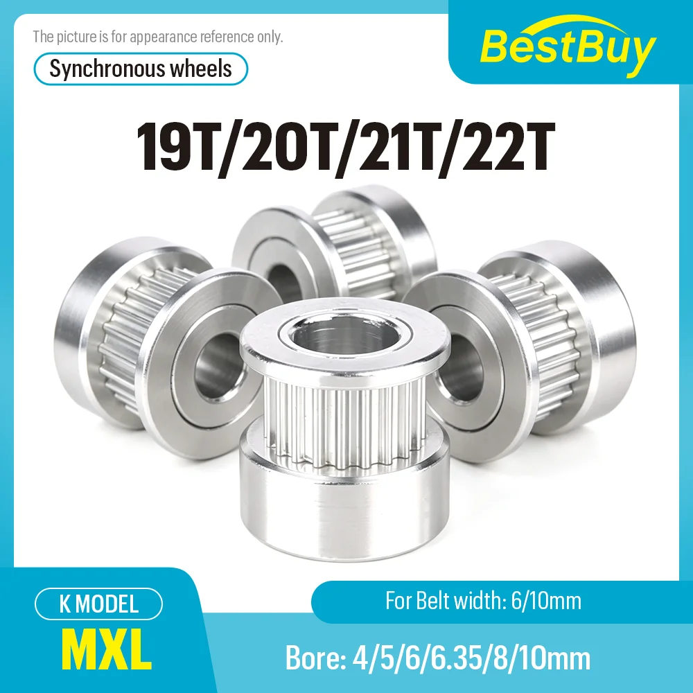 Alloy Synchronous Wheels BF Shape 19T/20T/21T/22T with 3-10mm Bore Matched for 6/10mm Width MXL Timing Belt