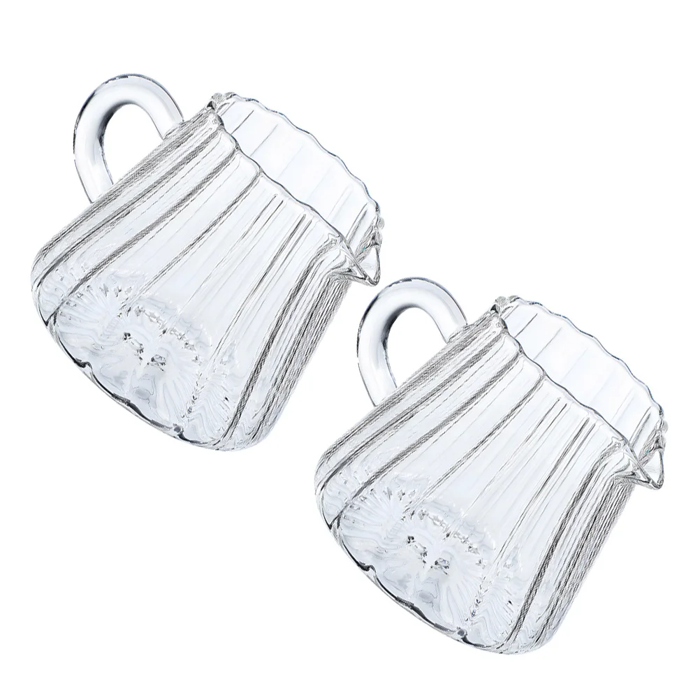 

2Pcs 200Ml Glass Milk Pitcher Transparent Borosilicate Frothing Cup for Latte Cappuccino Espresso Precision Spout Easy Clean