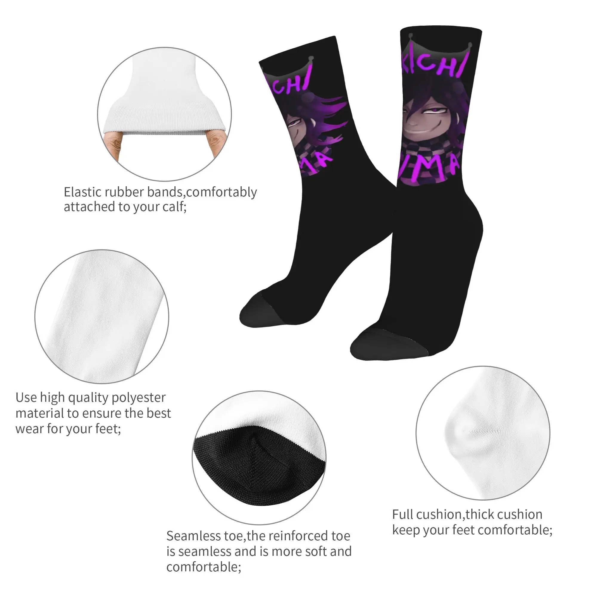 Kokichi Manga Collection Socks Men's Women's Polyester Funny Happy  Socks Harajuku Spring Summer Autumn Winter Stockings Gifts
