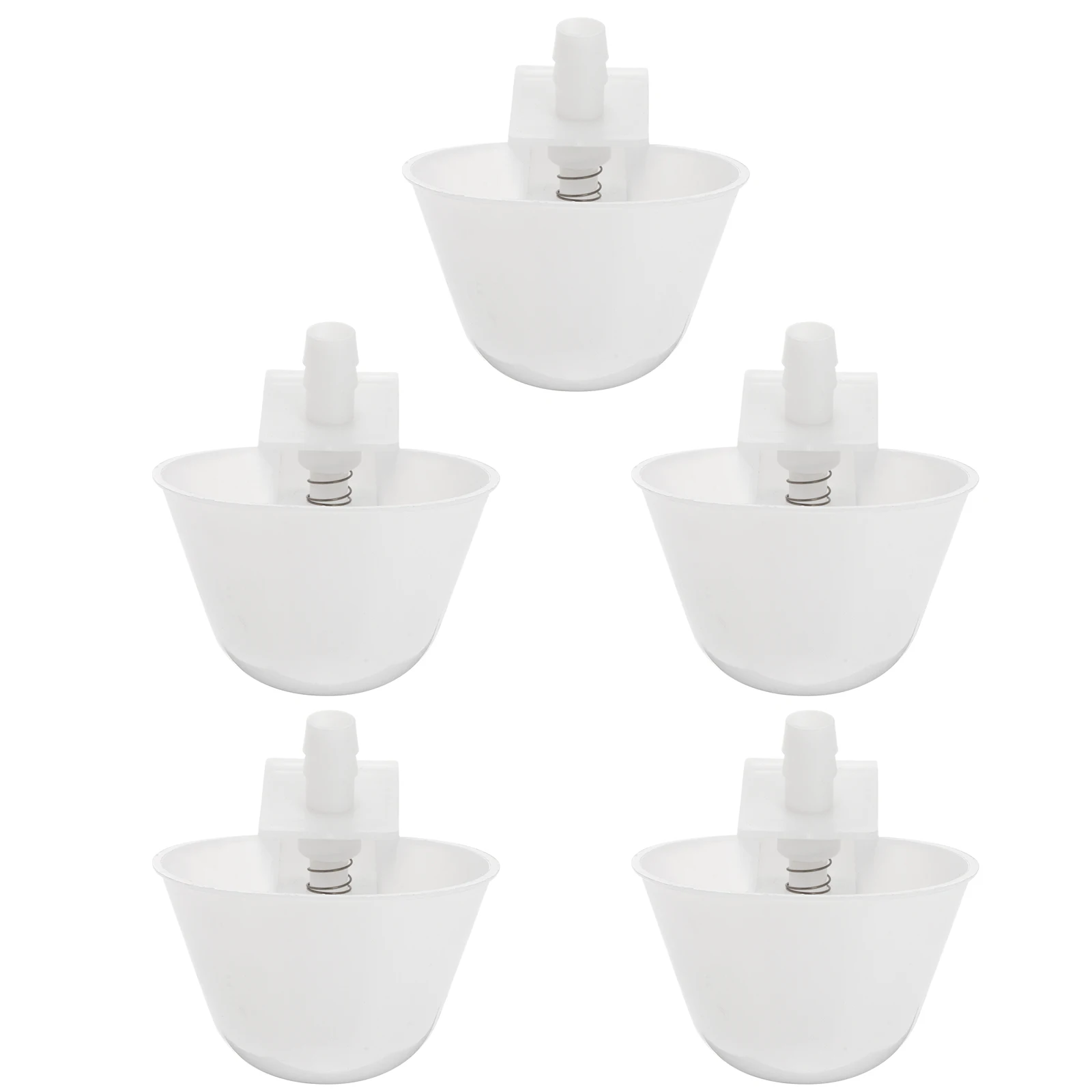 

5pcs Chicken Drinkers Durable Automatic Water Releaser for Chickens Pigeons Quail Plastic Cup Easy Safe Home Farm Pet Supplies