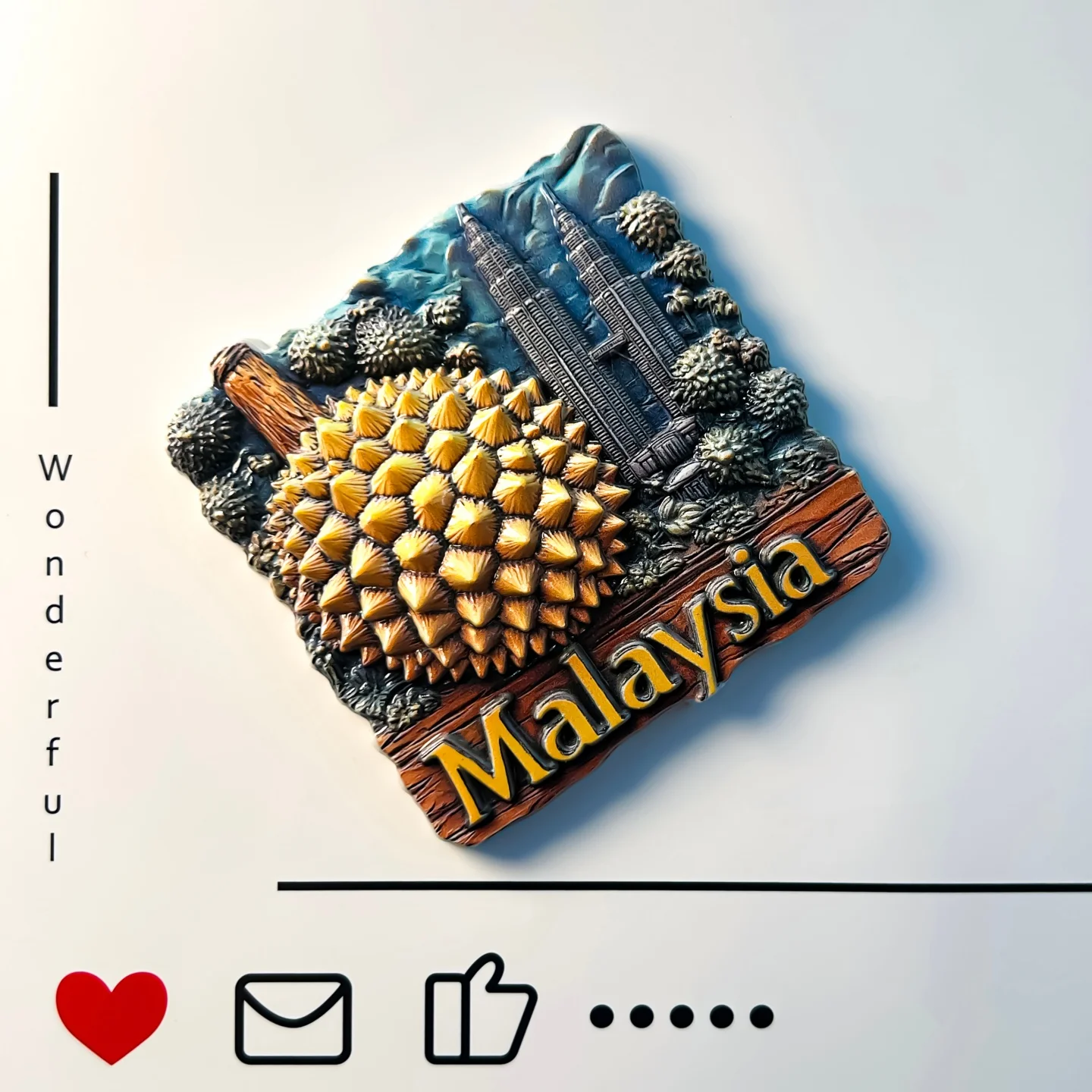 Malaysia, Kuala Lumpur, Petronas Twin Towers, Featured Fruits, Cat Mountain King Durian, Refrigerator Sticker