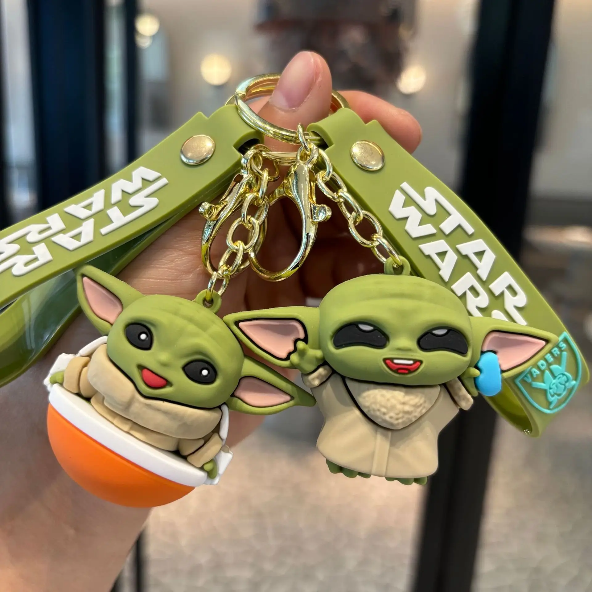 Star Wars Action Figure Keychain Baby Yoda Handbag Pendant Model Kawaii Cartoon Keyring Car Key Chain Kids Gift Toy