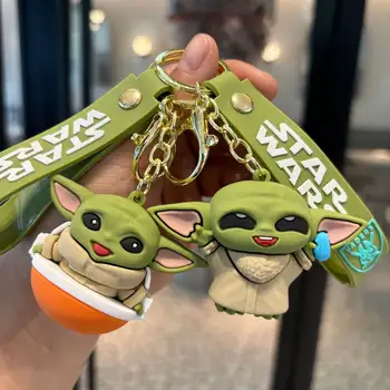 Star Wars akční figurka klíčenka Baby Yoda kabelka přívěsek model kawaii kreslený přívěsek na klíče od auta dětský dárek hračka 10 nejlepší prodej Autopříslušenství Yoda - №9