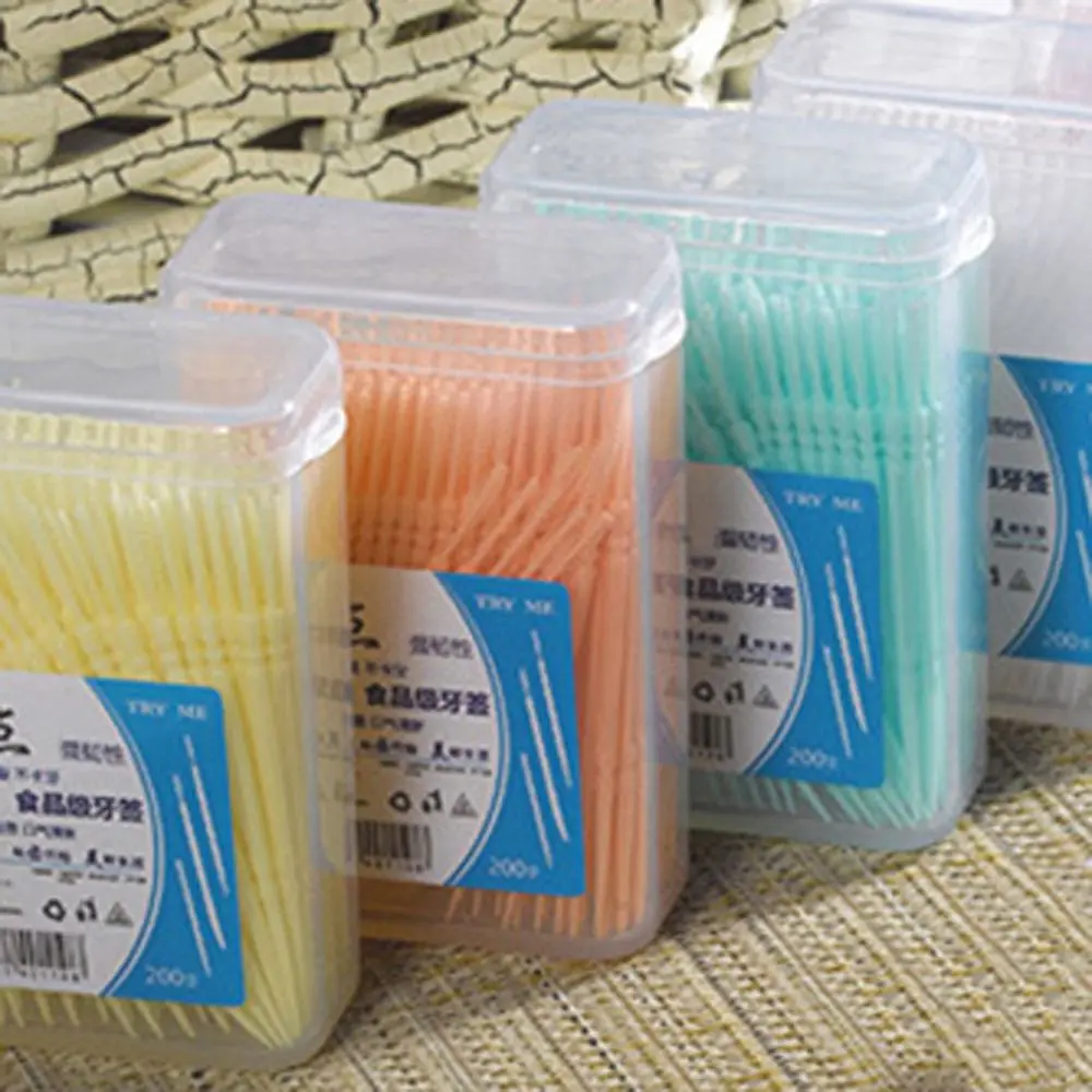 Portatile di Colore Della Caramella Morbido PP Superfine Denti Puliti Doppia Testa Spazzola Interdentale Stuzzicadenti Spazzolino Igiene Orale Filo Interdentale Pick