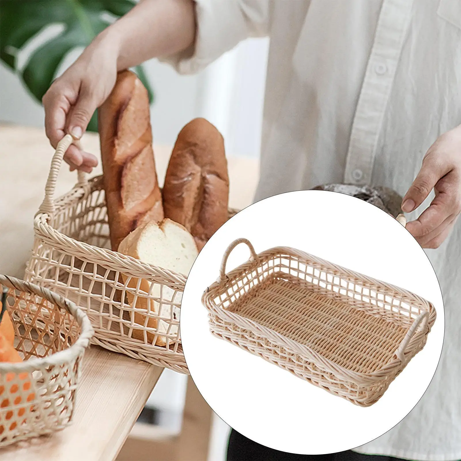 Handmade Woven Basket Toys Organizer Solid Lightweight Convenient Multi Scenario