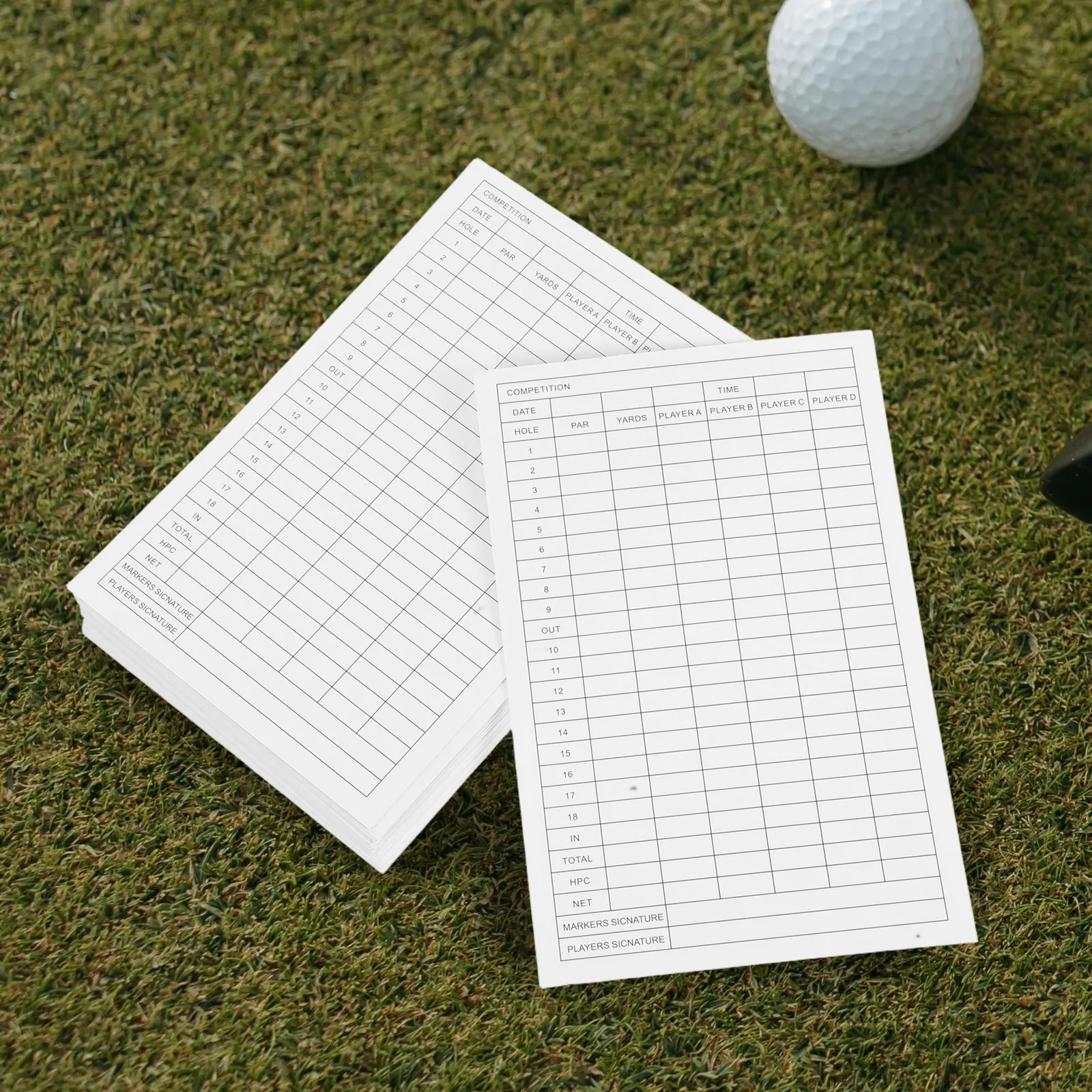 

30pcs Golf Scorecards Portable Coated Paper Score Record Tools Sports Accessories for Golf Supplies Ball Game Recording Cards