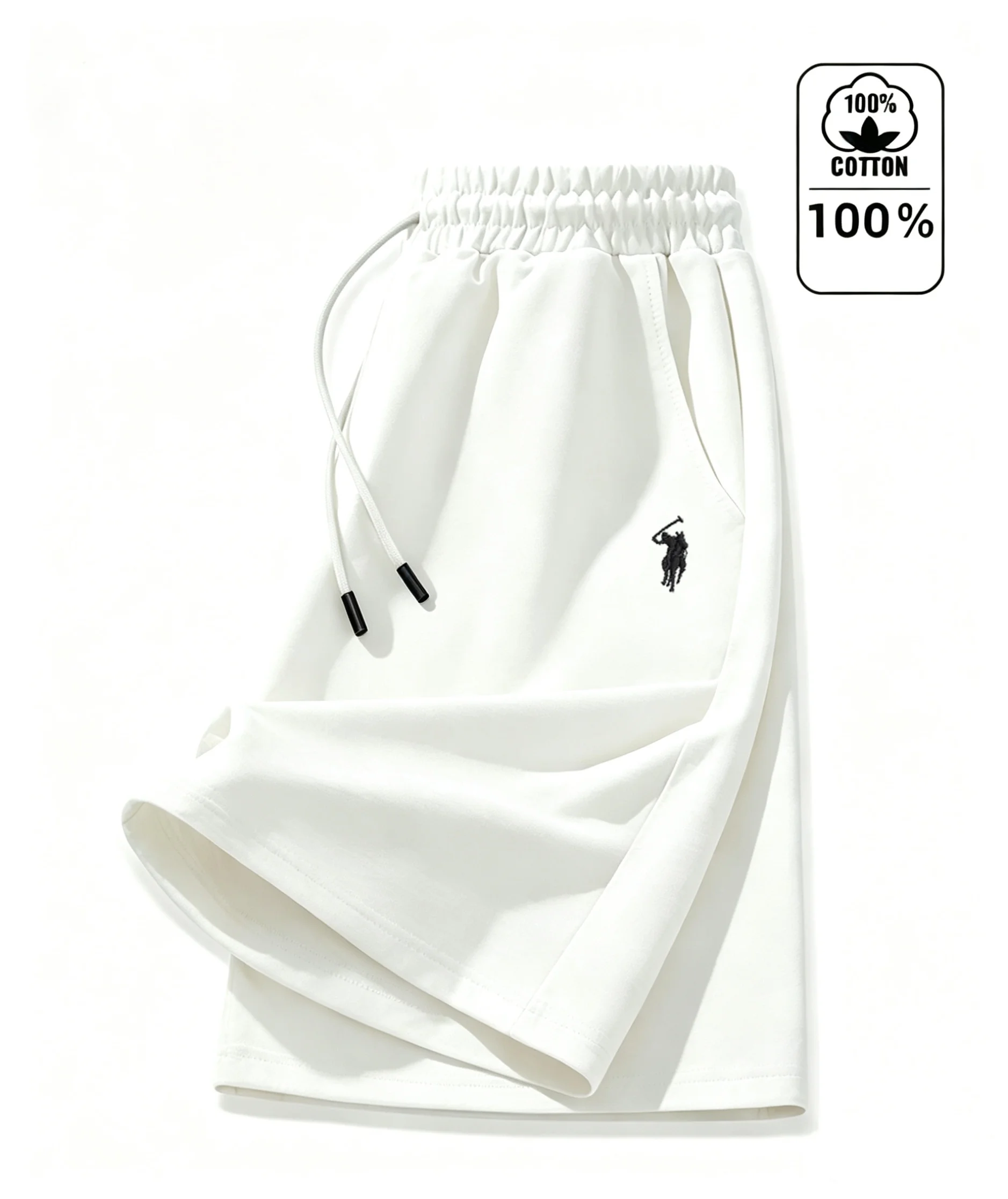 100 % reine Baumwolle, hochwertige Marken-Herrenshorts, Sommermode, Pony-Stickerei, Paul, atmungsaktive Freizeithose, Strandhose, Sporthose