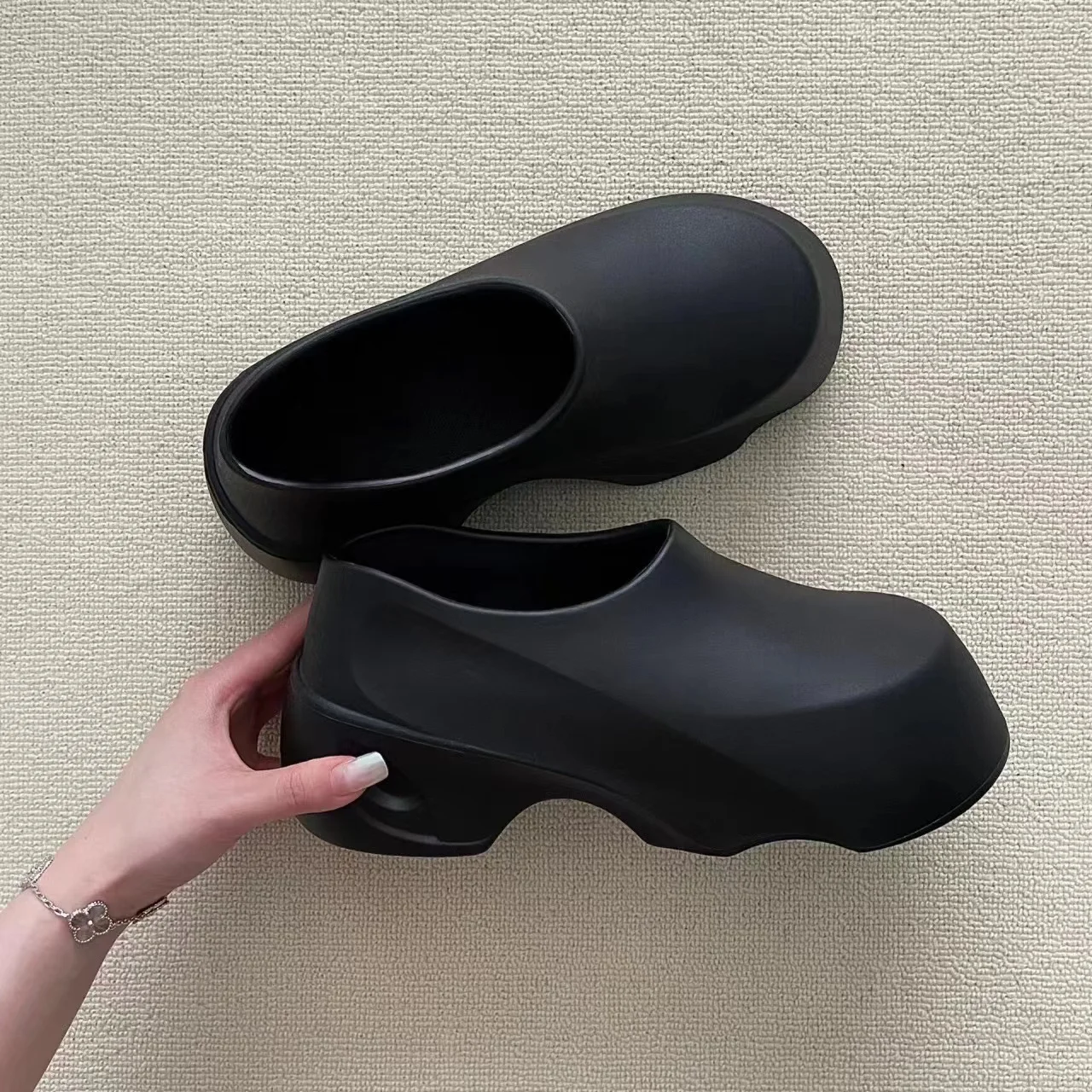 

ex Bla Functional oes Rubber Coral One-Piece Thi Bot Heightening Versatile Trendy People Single oes Trend