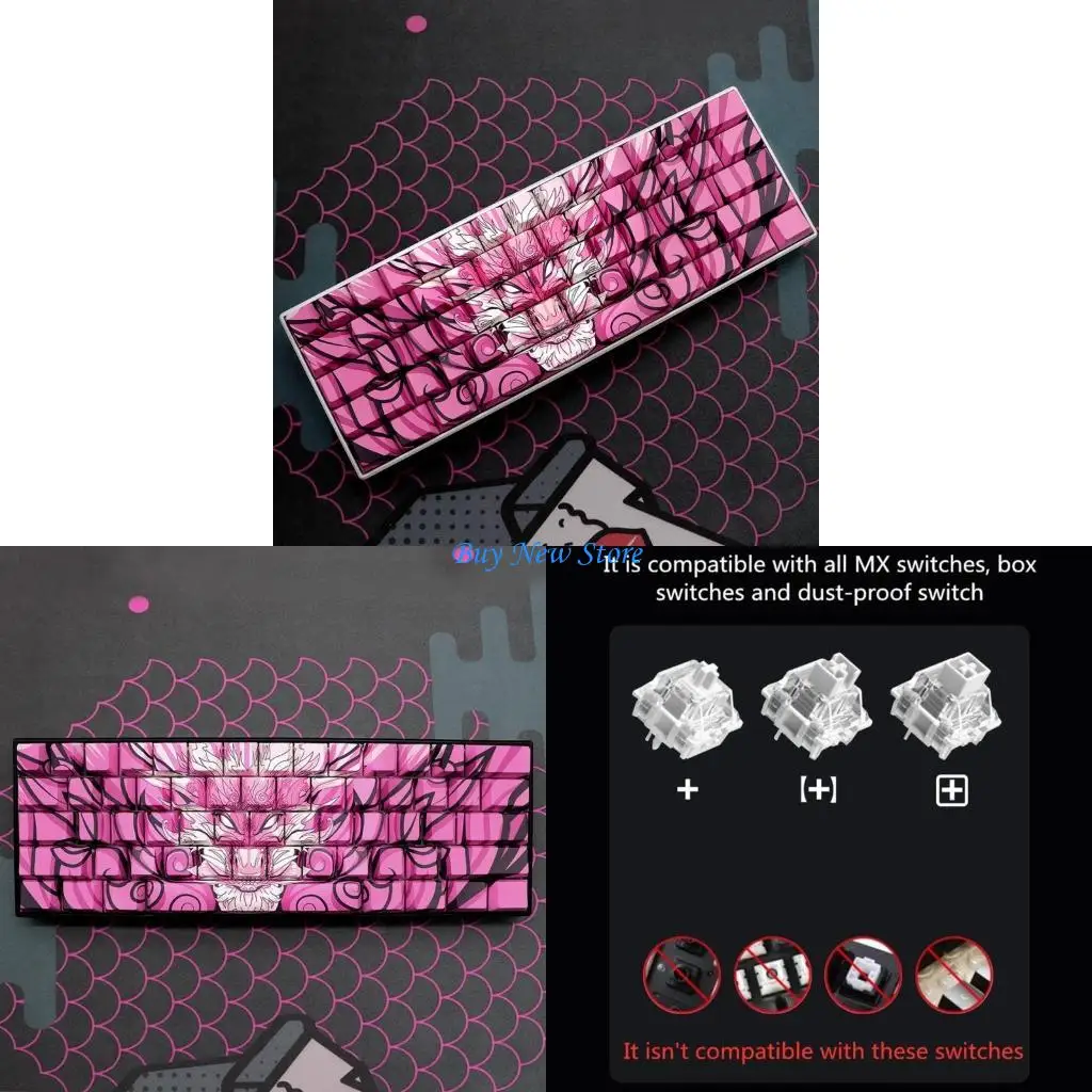 

20ce -боковая гравюра PBT -клавишные клавиши 136 КЛЮЧ ФАН