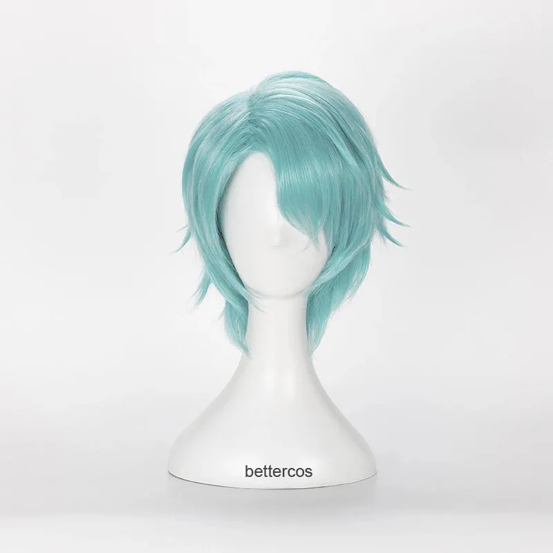 NewMystic Messenger V Cosplay Wigs Short Mint Green Heat Resistant Synthetic Hair + Wig Cap20253;f'6,c;7.y;