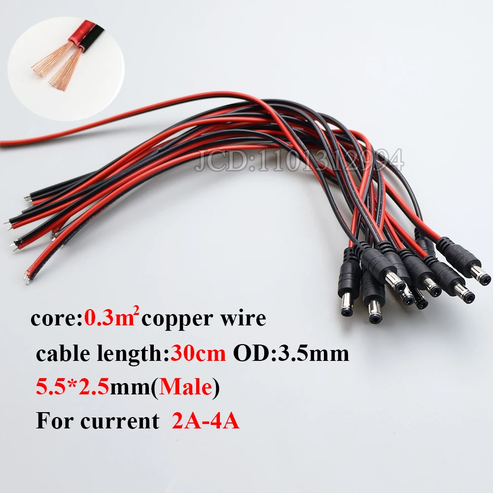 1 sztuka 5,5 * 2,1/2,5 mm męski żeński adapter kabla jack zasilacz 12 V DC Zestaw złączy do taśmy LED Światło Kamera CCTV — zdjęcie 3