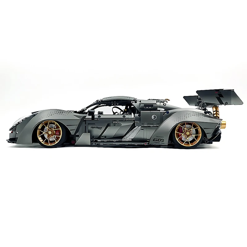 GULY 10629 1:8 RC placage métallique gris course Hypercar modèle bloc de construction technique bricolage Puzzle jouets cadeau de noël enfants adultes