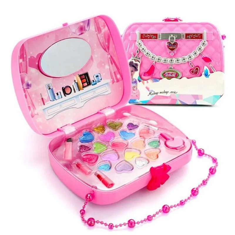 Kid Makeup Toys Cosmetic Princess Makeup Box Safe and Harmless Kit Eye Shadow Palette Toy Makeup for Girls Beauty Fashion Gifts