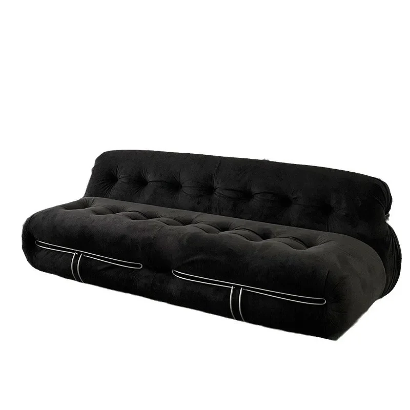

Small apartment living room Changsha medium and ancient large steel teeth casual lamb wool fabric sofa