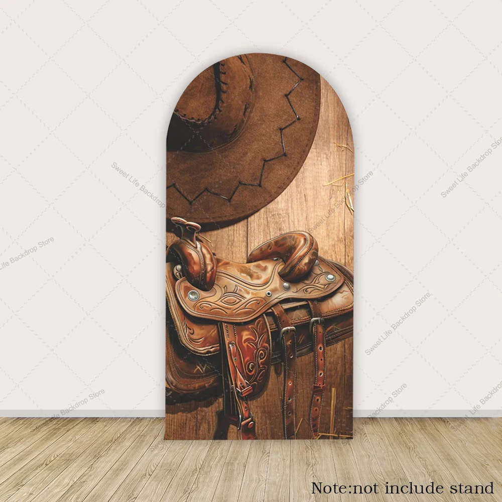 خلفية قوس رعاة البقر الغربية للأولاد وحفلات أعياد الميلاد وحفلات استقبال المولود الجديد غطاء قوس كيارا لتزيين الخلفية