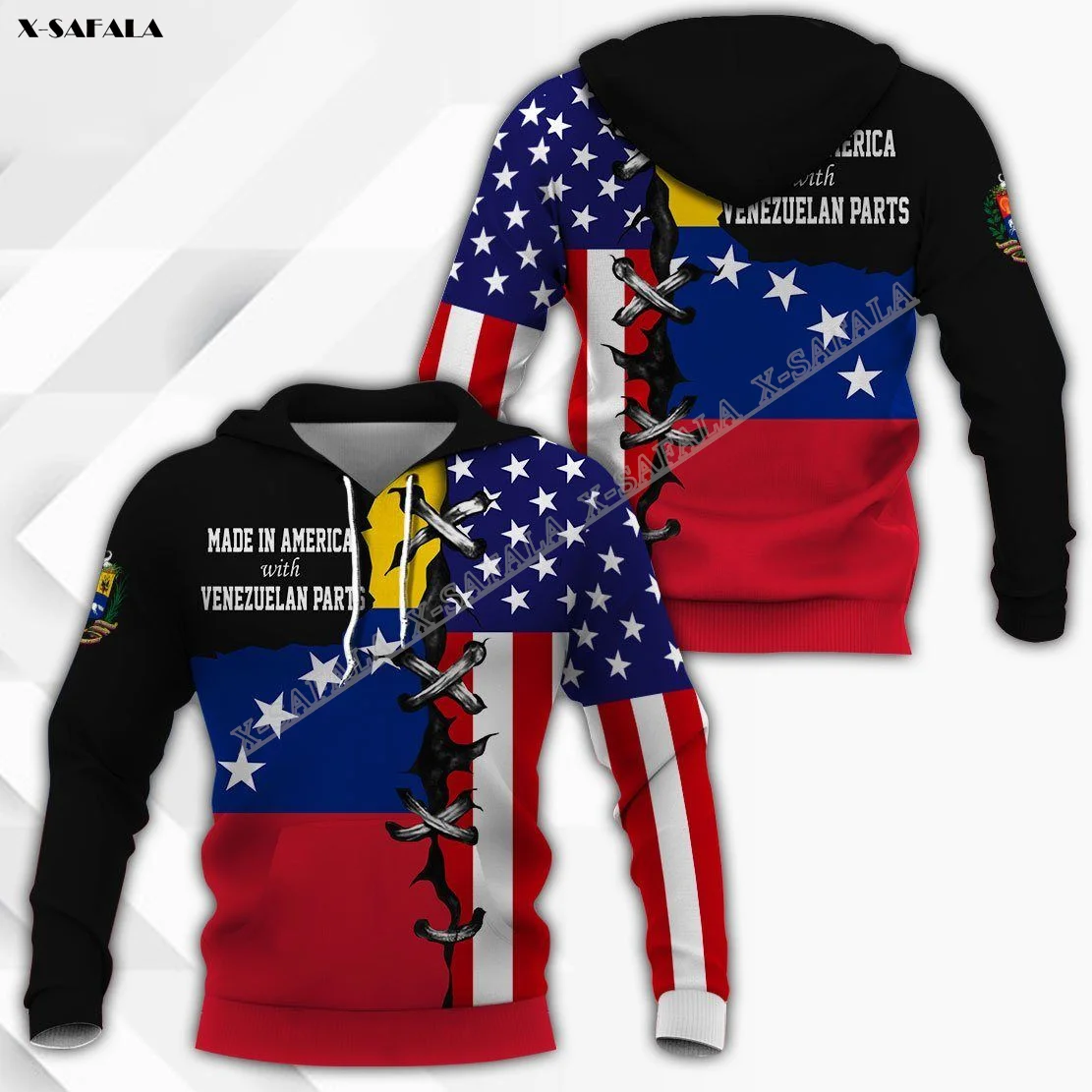 CAMEROONIAN VENEZUELAN SENEGELASE EGYPTIAN NATIONALITY Half American 3D Printed Thick Hoodie Winter Men Pullover Jumper Jersey