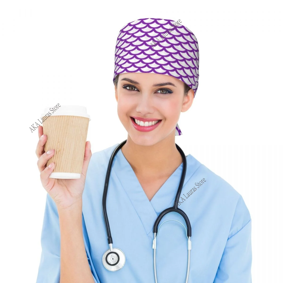 Wholesale Mermaid Scales Hat Cleaning Working Cap Funny Salon Nursing Cap Male Surgical Hat Scrub Caps