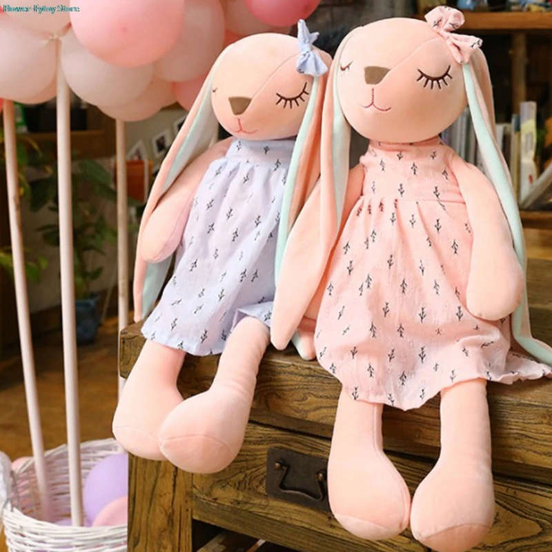 1pc Cute Plush Long Ear Rabbit Doll Cute Soft Plush Toy Stuffed Toy Rabbit Doll Babies Sleeping Companion Children's Gift