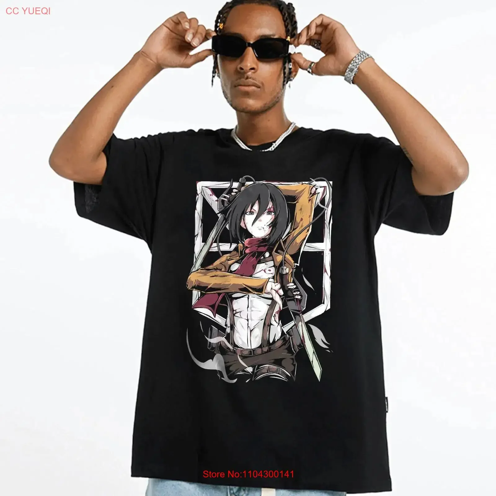 camiseta-preta-anime-attack-on-titan-tamanho-s-a-5xl-eren-yeager-v2-vintage-lavada-para-uso-diario-roupas-de-designer-unissex