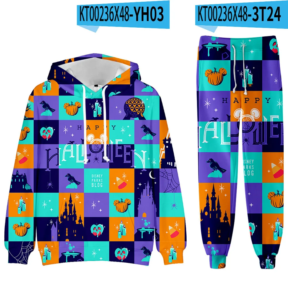 

Harajuku Comfortable Halloween 3D Print Sweatshirt Sweatpants Suit Women's Hoodies+ Trousers Suit Boys/Girls 2 Piece Set Clothes