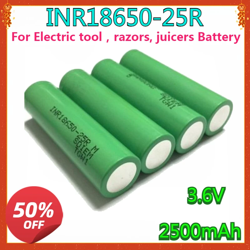 

NEW High-quality 18650 3.7V 2500 MAh Rechargeable Lithium Battery, Large Capacity Energy Storage Battery, 25R