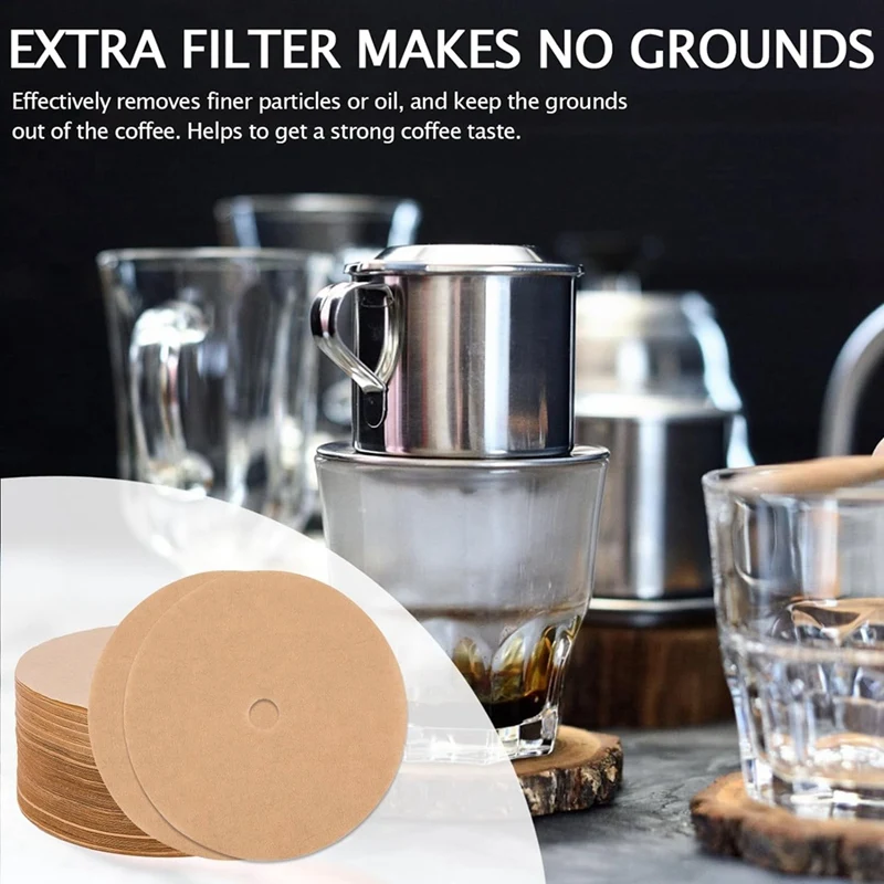 400Pcs Unbleached Percolator Coffee Filters, 3.75In Disposable Coffee Paper Filter, Disc Coffee Filters Wood Color-A27I