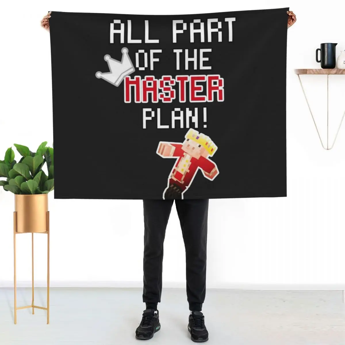 

Technoblade ALL PART OF THE MASTER PLAN! Throw Blanket Stain Resistant Cozy Warm Blanket