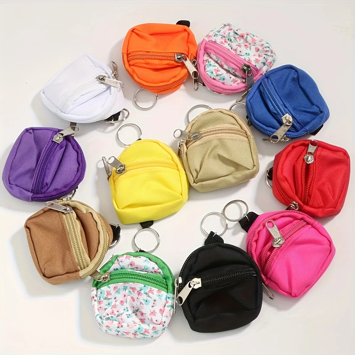 1pc Cute Mini Backpack Keychain Wallet,  Zipper Small Coin Purse, Portable Doll Accessories Key Ring, Gifts & Decoration