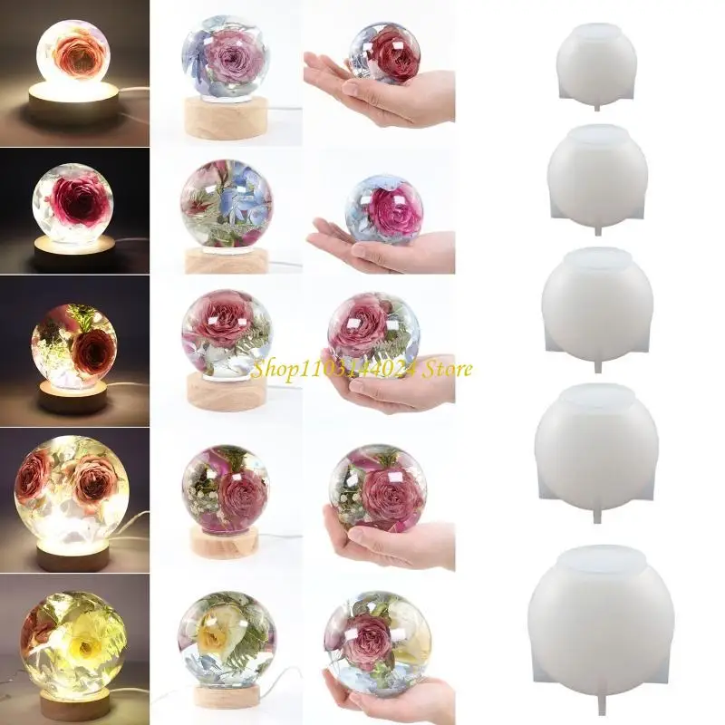 N5KE سيليكون قالب الكرة الكريستال قالب الكرة المستديرة لتقوم بها بنفسك الحرف الحلي ديكور #2