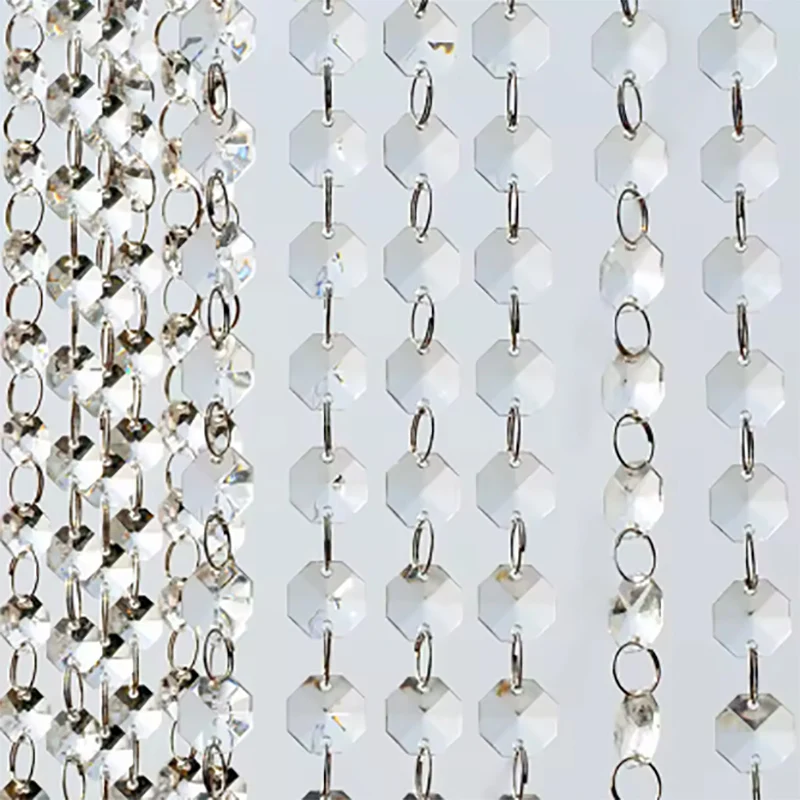 

1Meters Clear Acrylic Crystal Bead Octagon Beads Chain For Home Chandelier Garland Ornament Wedding Party Christmas Decor