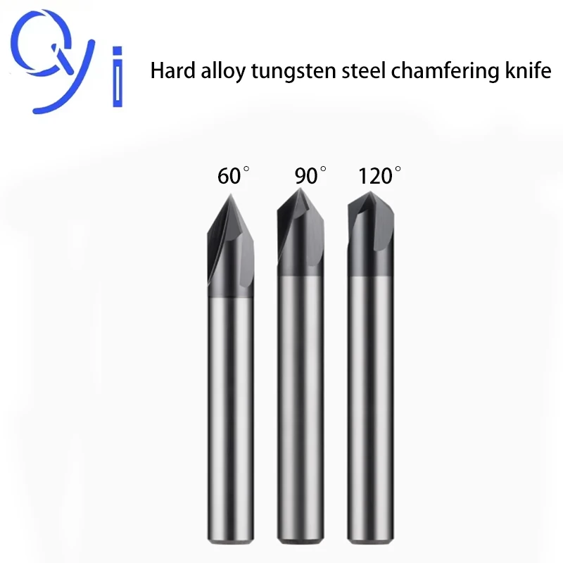 

3-edge Straight Groove Tungsten Steel Chamfering Cutter for 60 ° 90 ° 120 ° Hard Alloy High Gloss Chamfering Milling Cutter