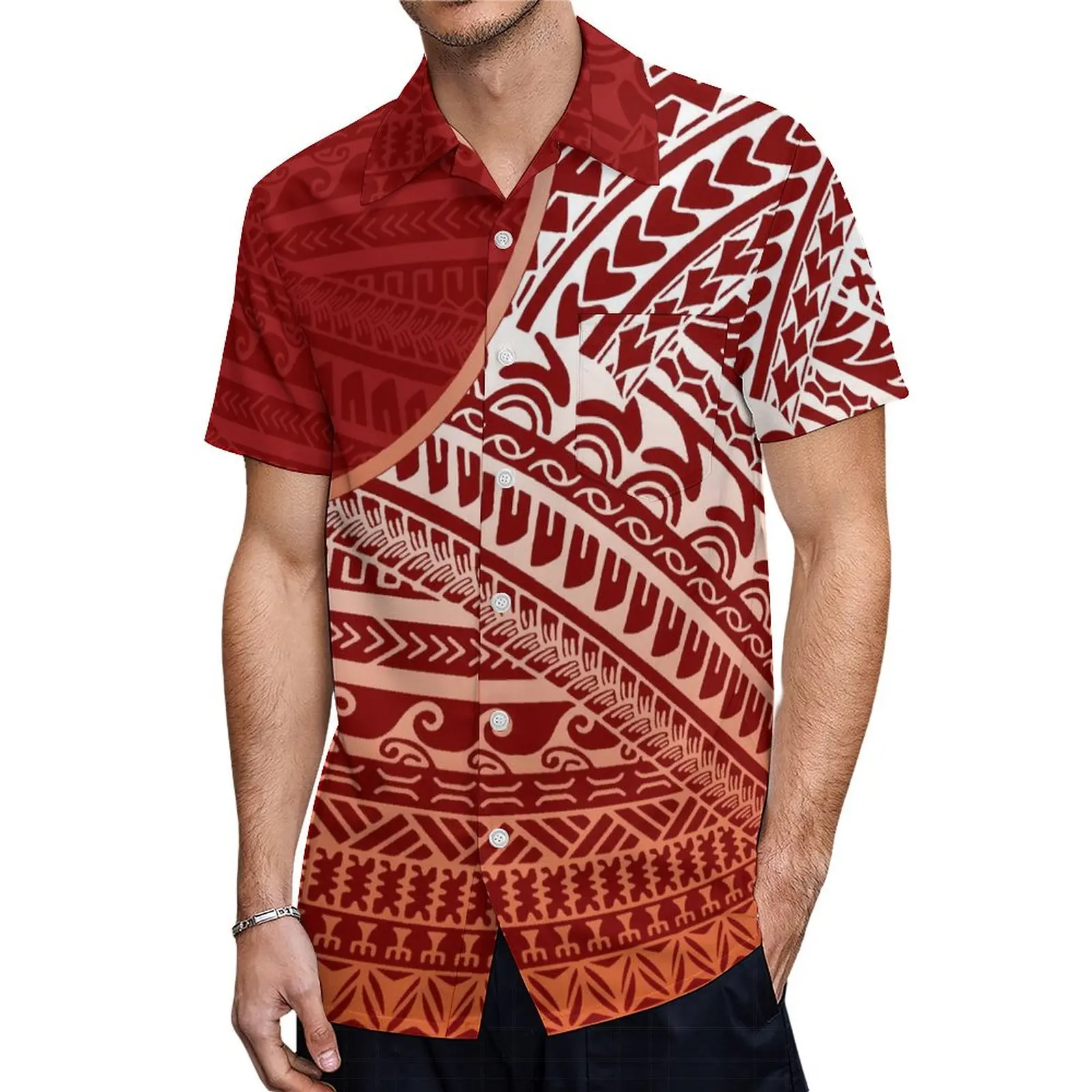 Micronesian Island-Style Women Mumu New Pocket Design Dress Men'S Casual Shirt High Quality Fabric Banquet Couple Set