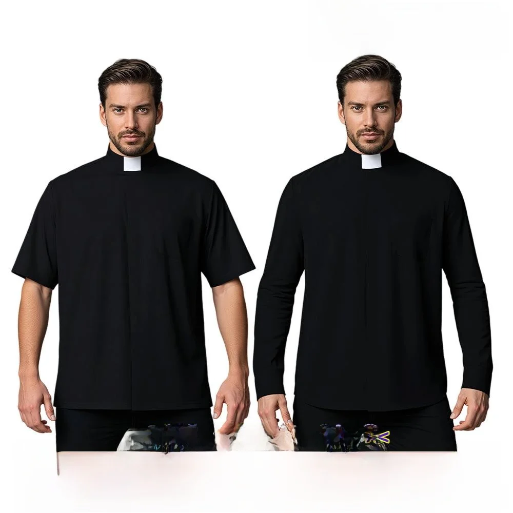 Kostium księdza na Halloween, średniowieczny misionarz, irt, ort, Sve Long Sve Bla irt, męski, transgraniczny, modny top.