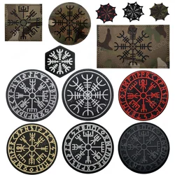 Viking Compass Reflective Patches Northern Europe Glow In Dark PVC Norse Rune Appliqued Patch For Clothing Backpack