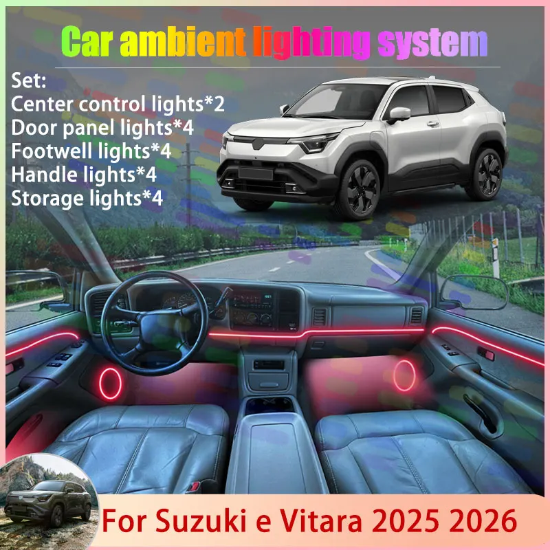 لسوزوكي e فيتارا PA2AS PB3AS 2025 2026 2/18 في 1 سيارة مصباح لتهيئة الجو مصباح RGB الظل فرقة غاسل جو مجموعة أجزاء #1