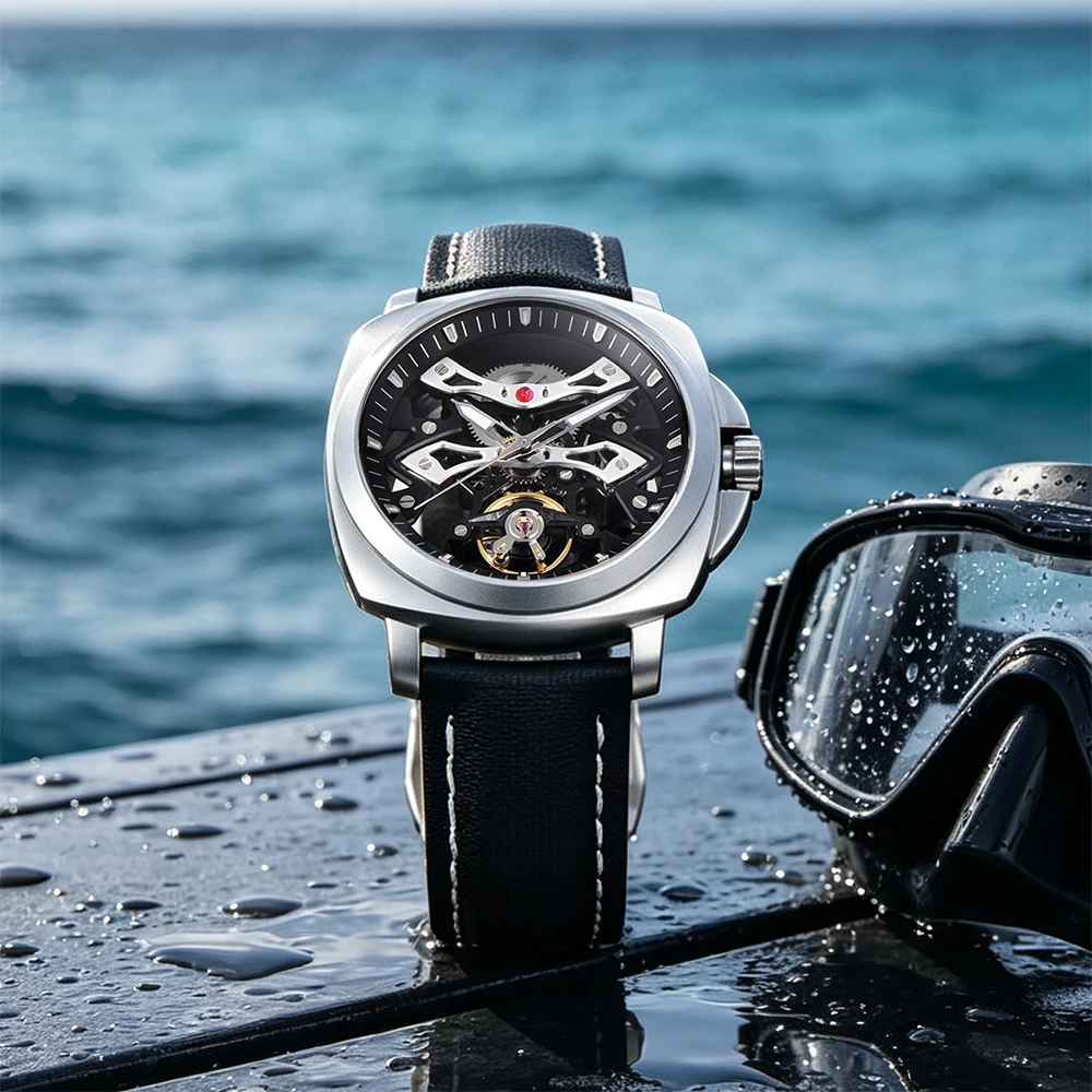 PAGANI DESIGN YS017 Men's Hollow Automatic Mechanical Watch Creative Dial Tourbillon Sapphire Glass 100M Waterproof Wristwatches