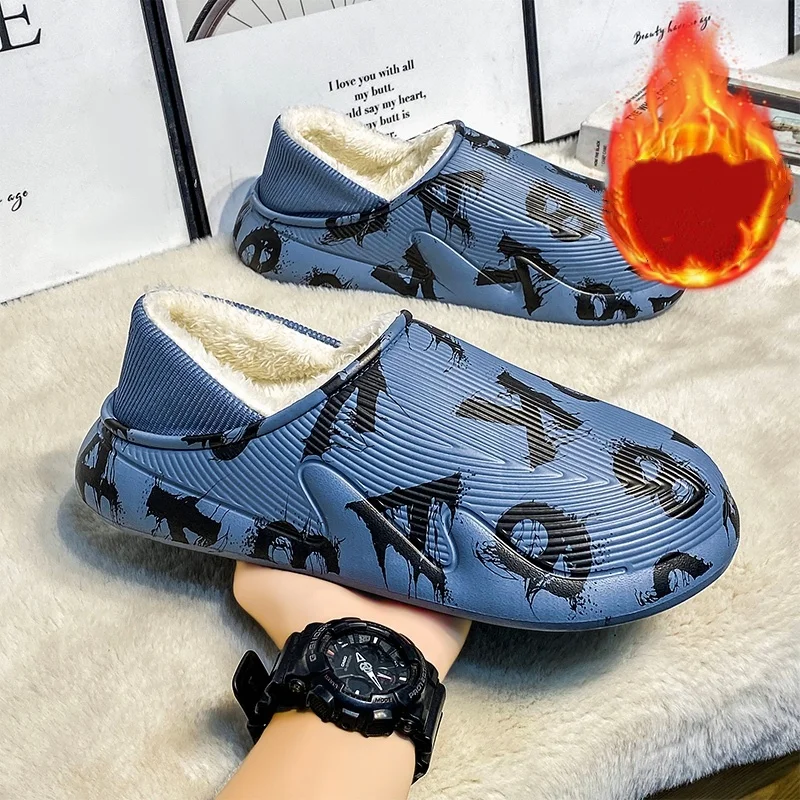 

Осень и зима, универсальные для пар, уличные, на флисовой подкладке, утолщенные, теплые, домашние, морозостойкие хлопковые тапочки