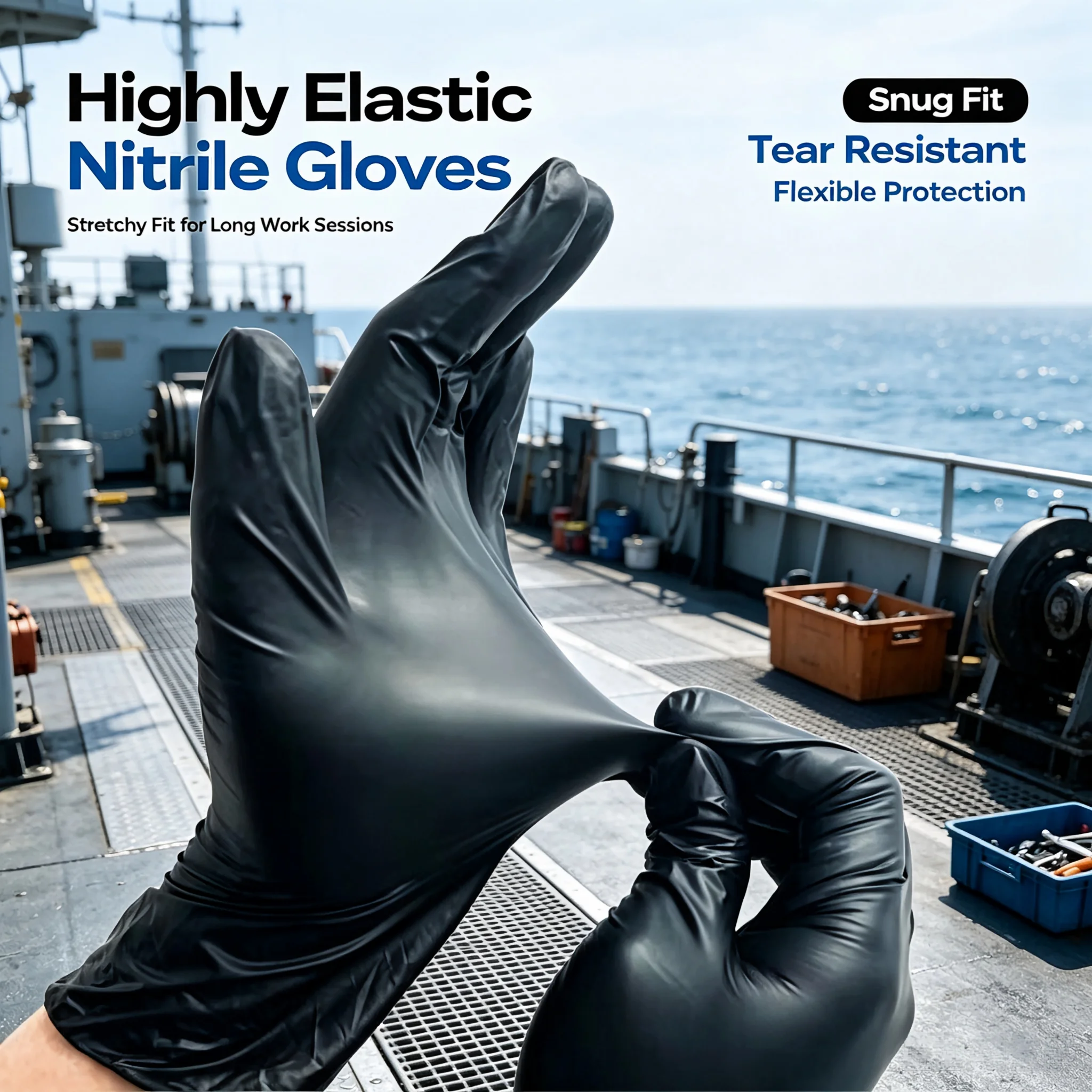 100Pcs Black Disposable Nitrile Gloves,Thick Waterproof Work Gloves for Kitchen Cooking Tattoo Auto Repair Household Cleaning