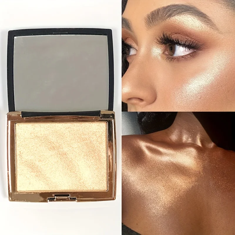 Highlighter, Natural Stereo, Long-Lasting Glow, Glitter Delicate and Velvety Texture, Easy to Mix and Apply, Nose Shadow Contour