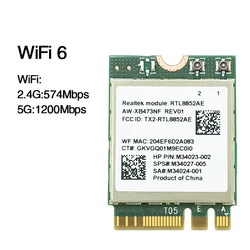 2.4G/5G Dual-Band Gigabit Wireless Network Card Wifi 6 MU-MIMO M.2 for NGFF Bluetooth-compatible 5.2 Wireless Module for Win 10