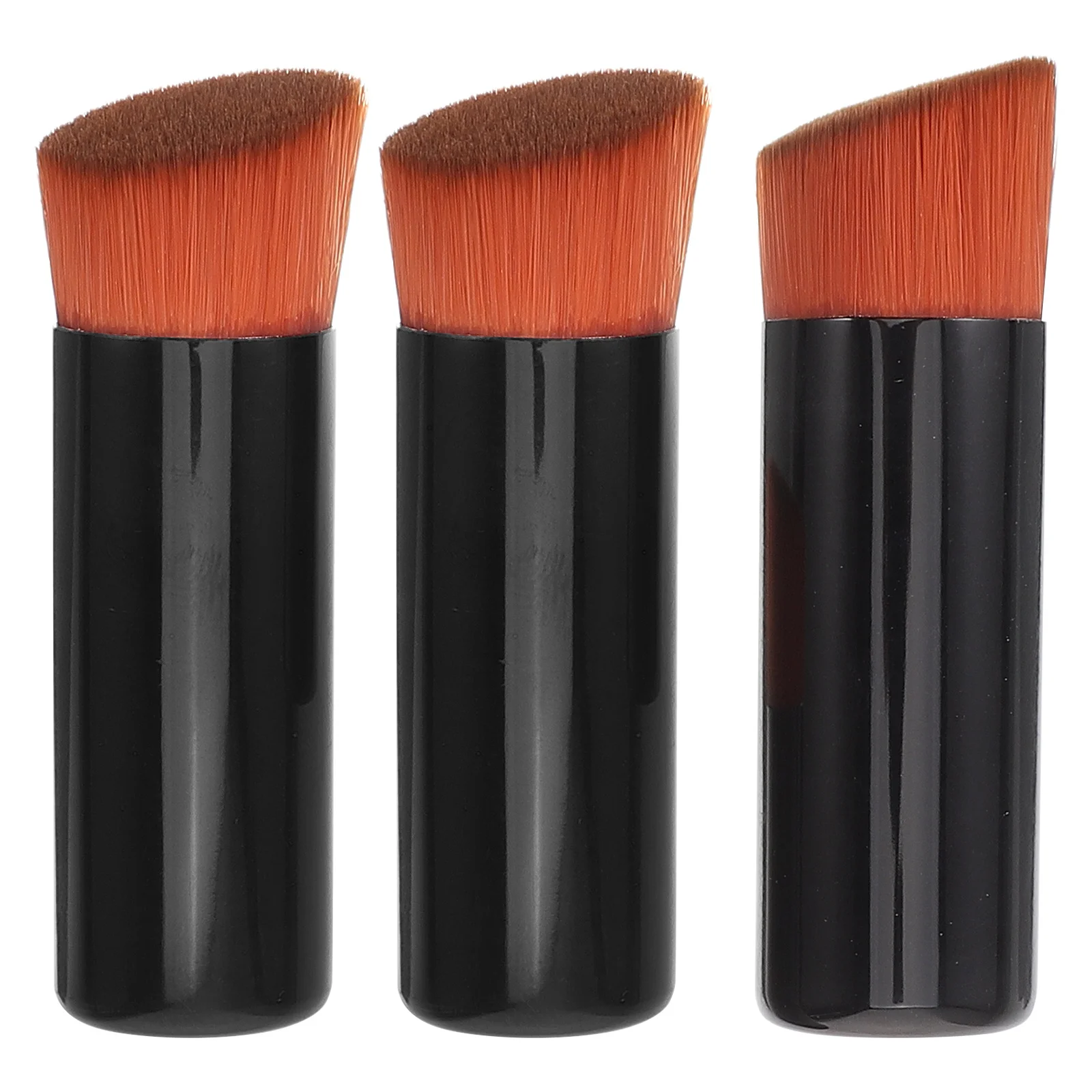 Set di pennelli per trucco da 3 pezzi Pennello per fondotinta in polvere Setole morbide Pennelli per sfumare da viaggio portatili Fard per il trucco