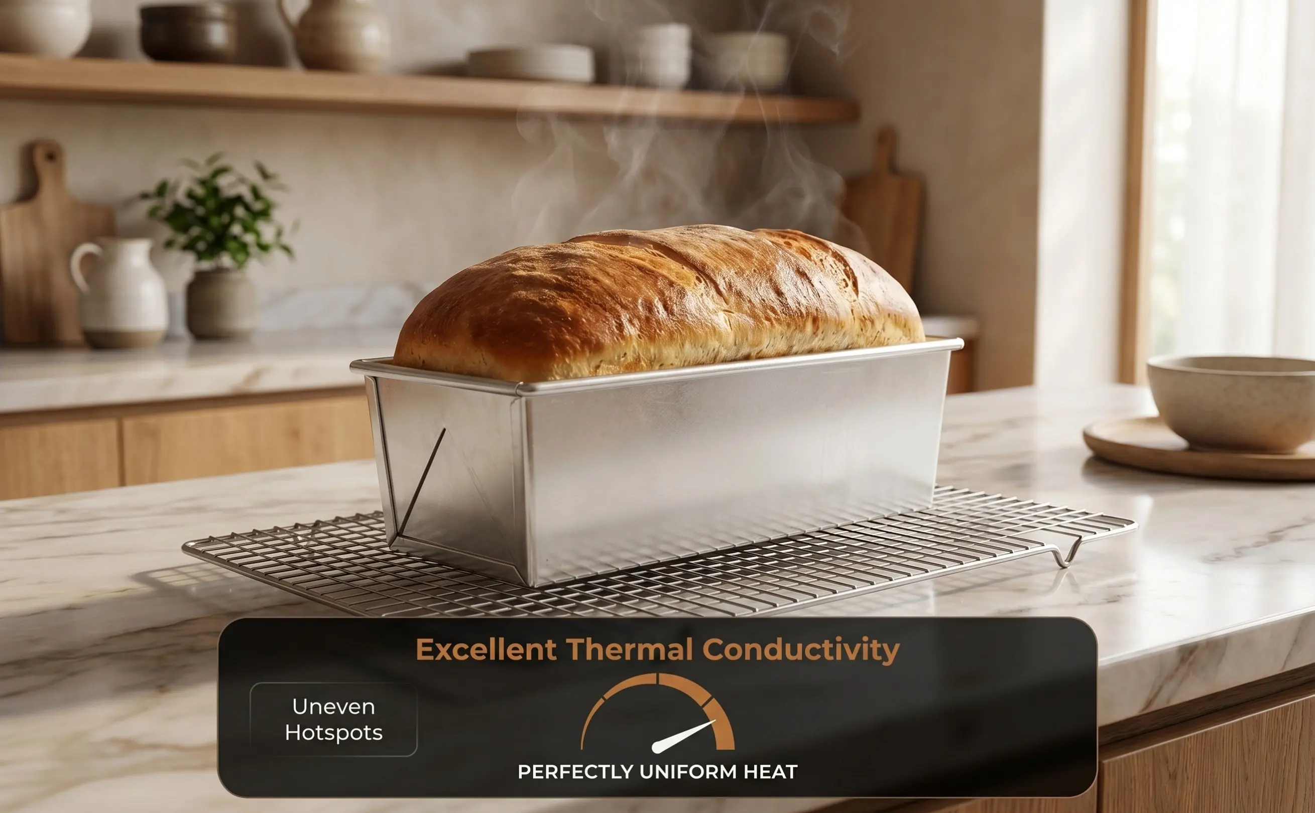 Professional Grade Loaf Pan Aluminium Alloy Nonstick Bread Baking Mold Large Capacity Uniform Heat Distribution for Family