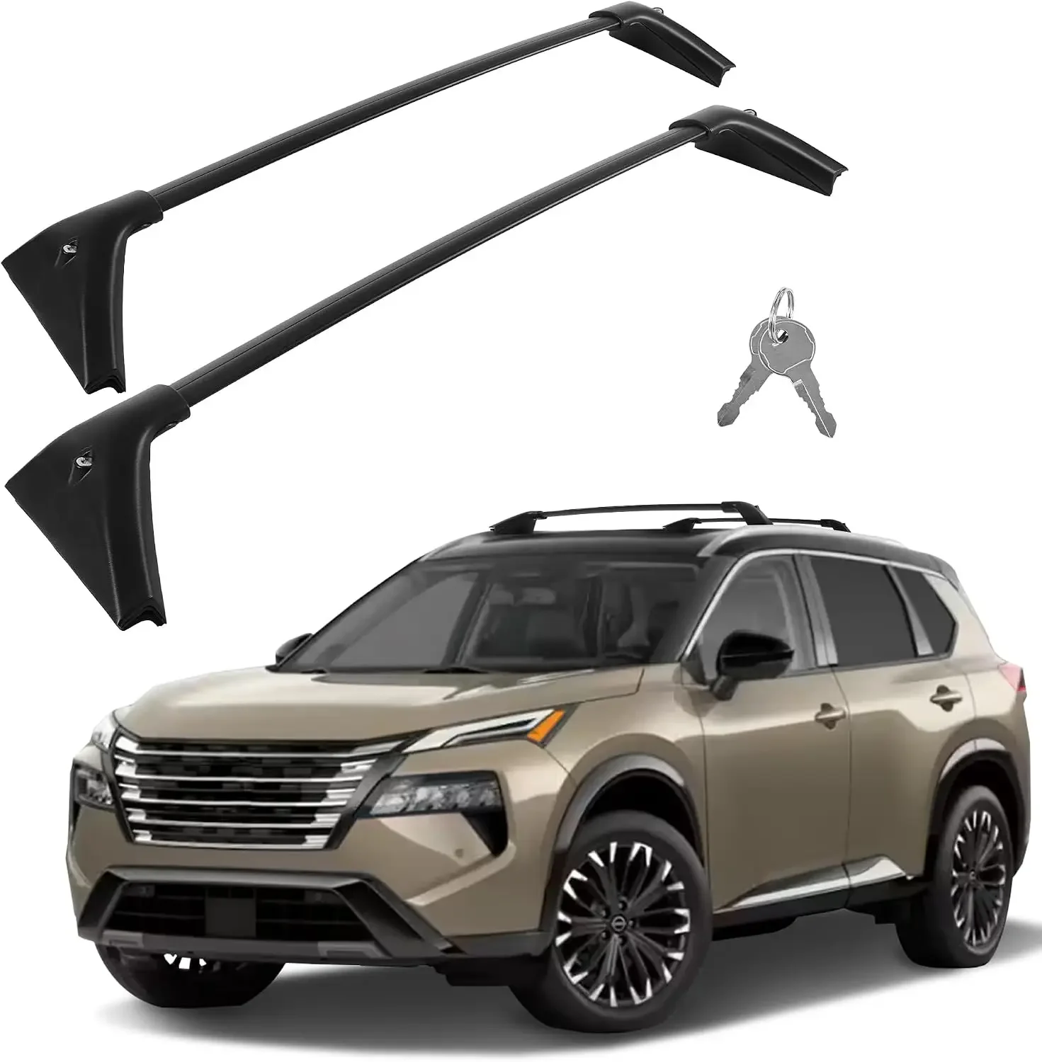 300LBS Lockable Roof Rack Cross Bars for 2021-2025 Rogue SV SL Platinum | Heavy Duty Aluminum Cross Bars Rooftop Luggage Kayaks
