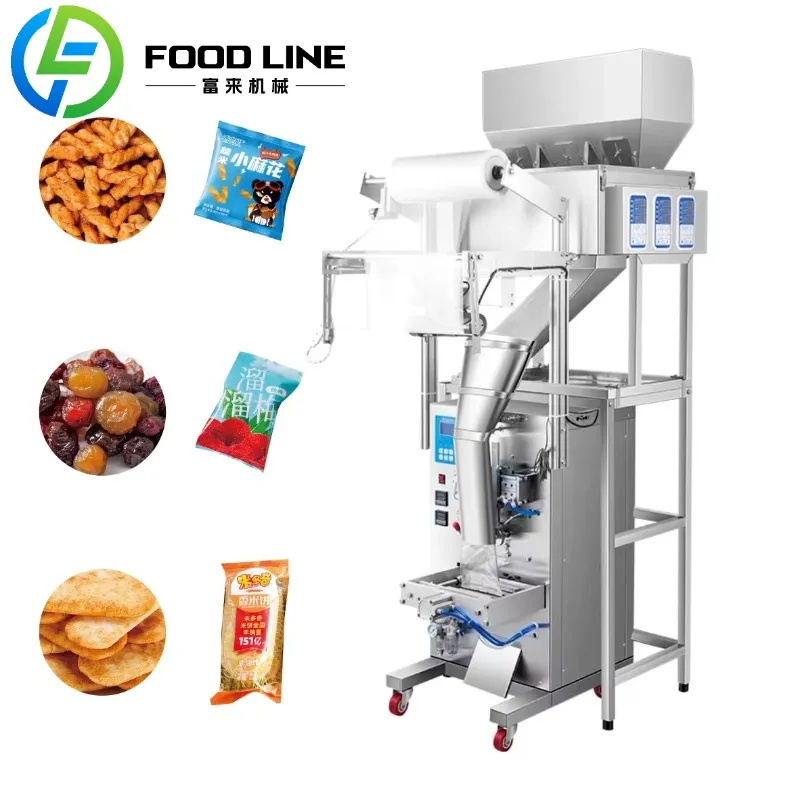 Small Automatic Multifunction Biscuit Packaging Machine Sealing Snack Vertical Nitrogen Potato Chips Packing Machine