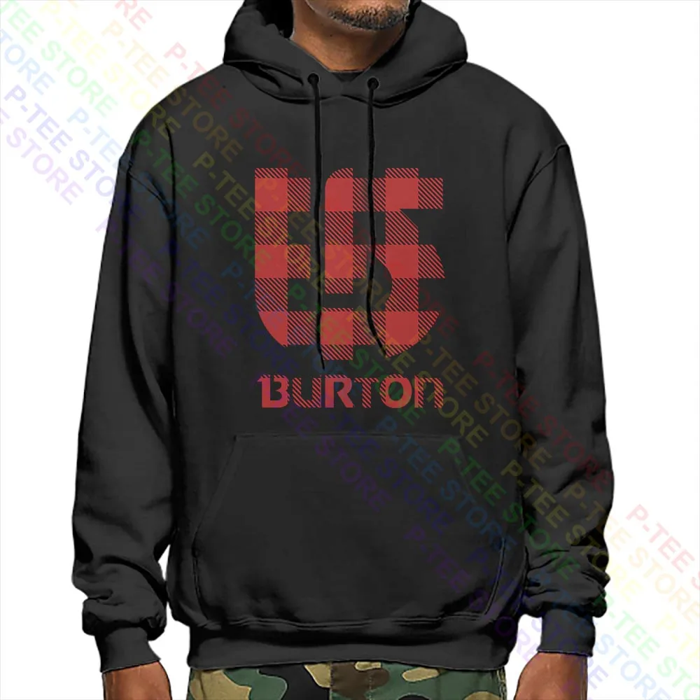 Burton Snowboard gris con logotipo a cuadros sudaderas con capucha ropa de calle sudaderas con capucha de Hip Hop