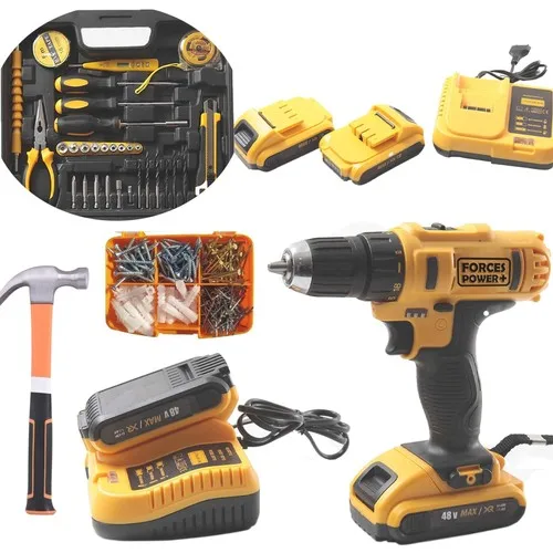 Forces Power Pro 48 W 5 Ah Metal Piston Double Cordless Cordless Drill 35 Pieces Professional