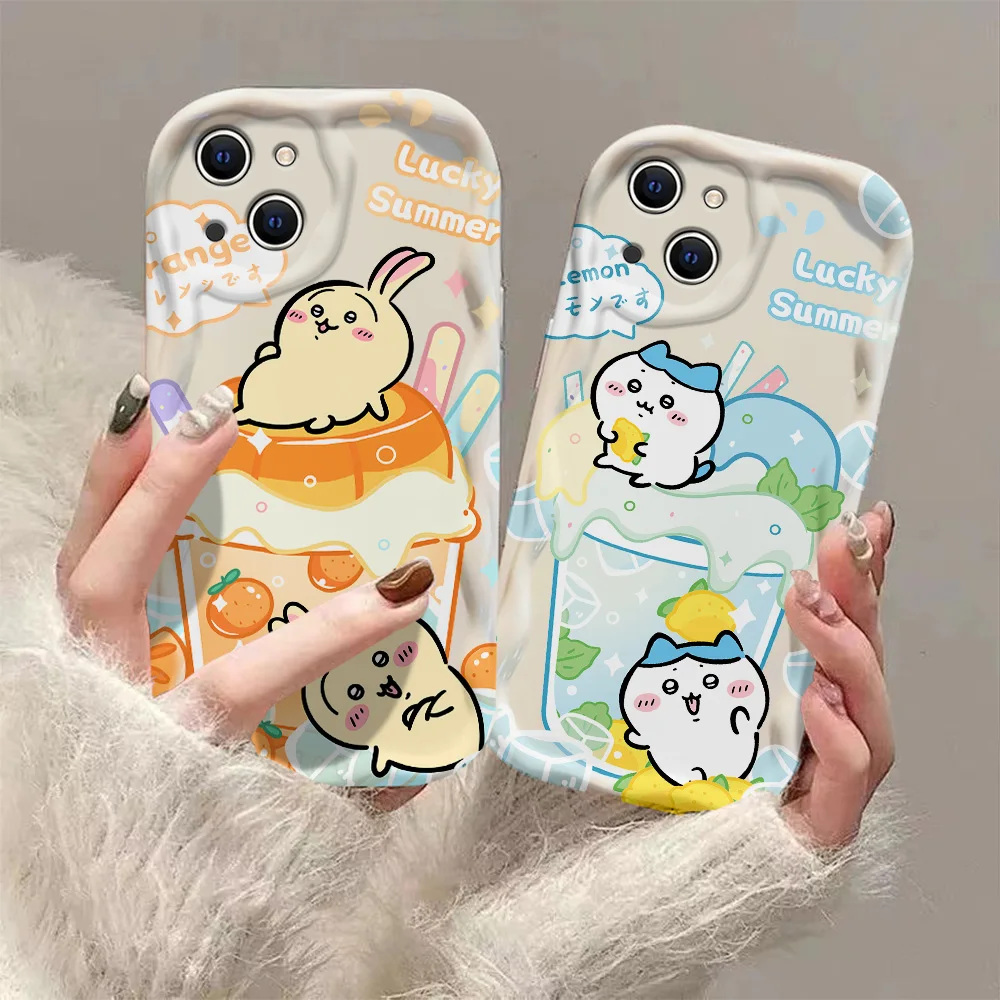 Cute Ice Cream 3D Wave Case for IPhone 15 14 13 12 11 Pro Max Mini X XR XSMAX 8 7 6S Plus Soft Silicone H-Hachiwares Back Cover