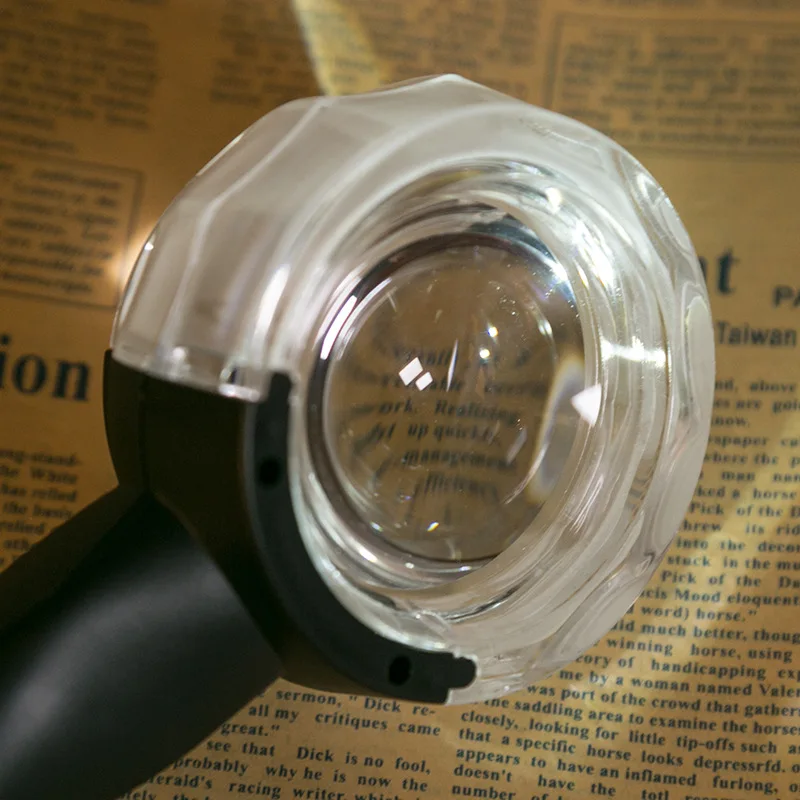 

10X Magnifier Lupa Handheld Magnifying Glass Suitable for Elderly Reading Jewelry Inspection High-Power Acrylic Lens