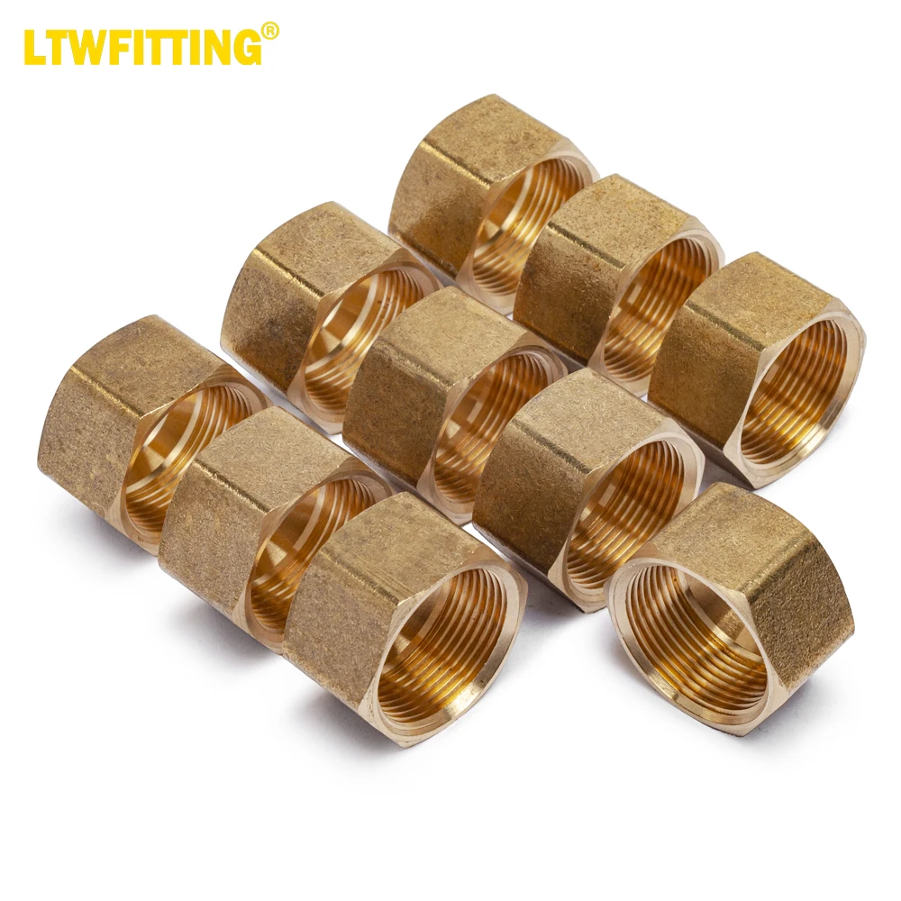 

LTWFITTING 3/4-Inch Brass Compression Nut,Brass Compression Fitting(Pack of 10)